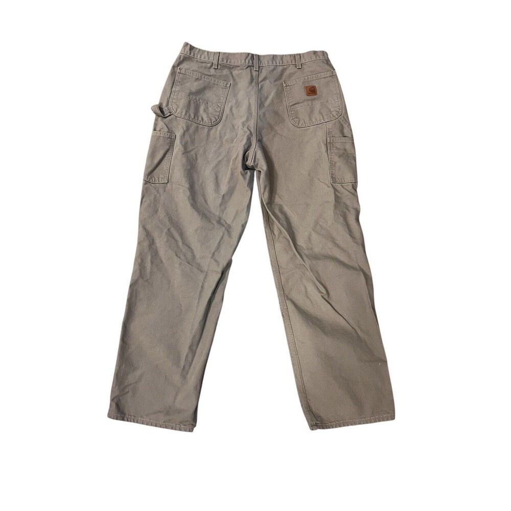 Carhartt Carpenter Pants B11-DES Men Sz 40 X 33 Canvas Workwear Utility Beige